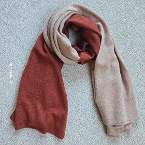 NWOT Halogen Cashmere Wrap Scarf Redwood and Natural Oatmeal Color